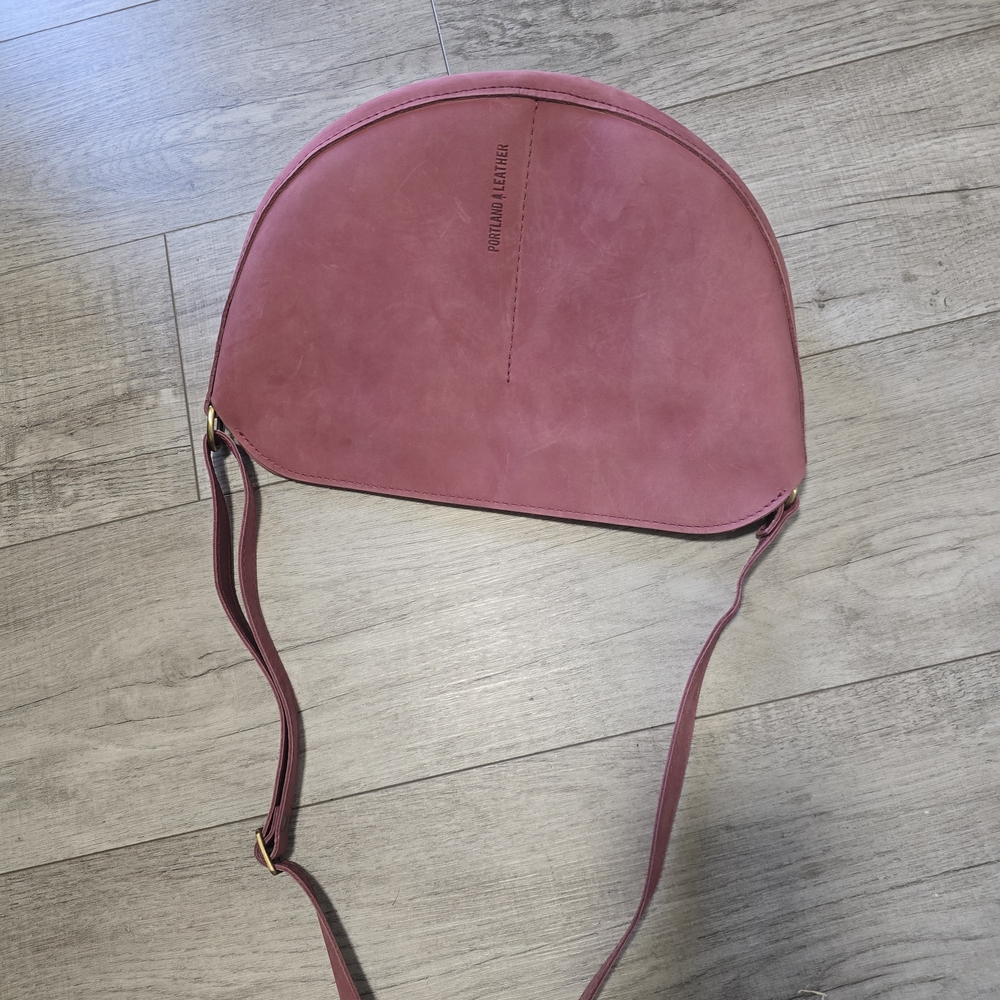 Portland Leather Rose Pink Half-Moon Crossbody Bag